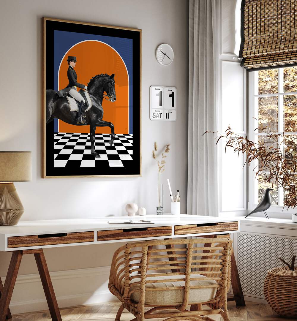 LADY ON A HORSE , ANIMAL PAINTINGS