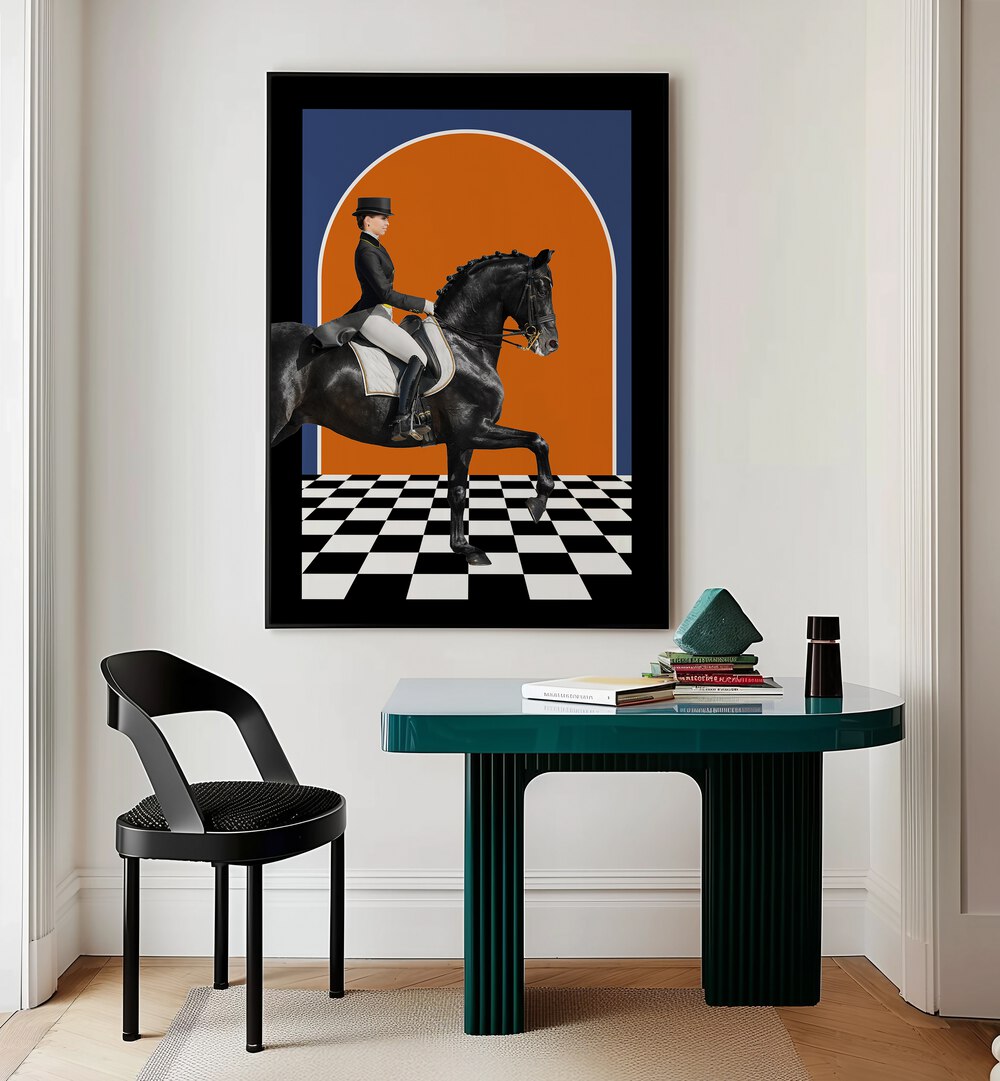 LADY ON A HORSE , ANIMAL PAINTINGS