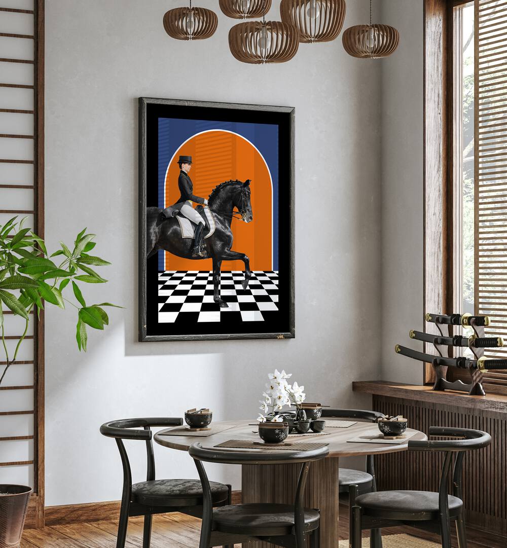 LADY ON A HORSE , ANIMAL PAINTINGS