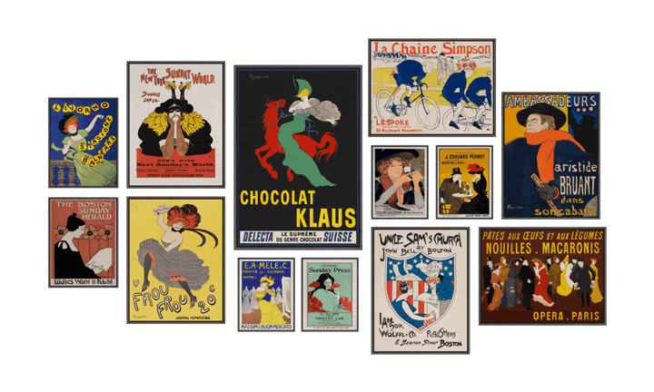 Transform your space with the VINTAGE ERA GALLERY WALL, GALLERY WALLS & SETS, featuring vibrant Art Nouveau prints.