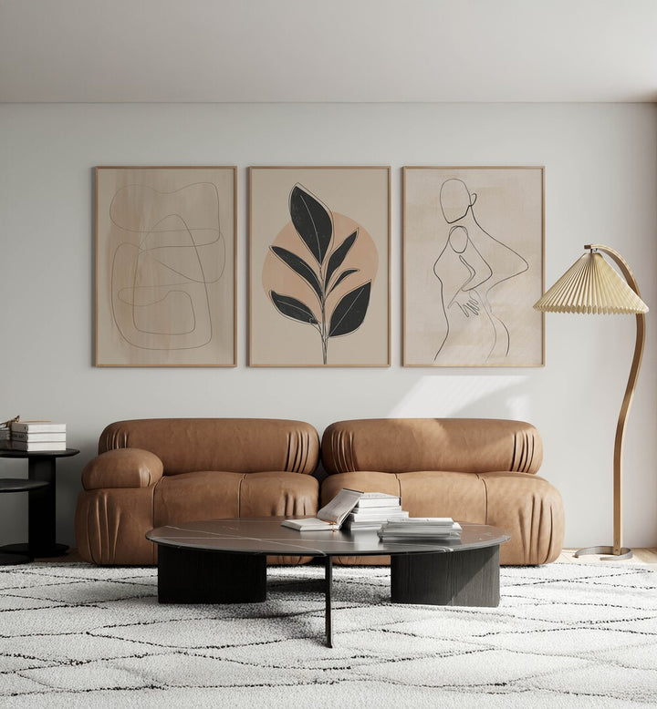 Transform your space with the TRANQUIL ESSENCE SET, SET OF 3 PAINTINGS, embodying serenity and harmony.