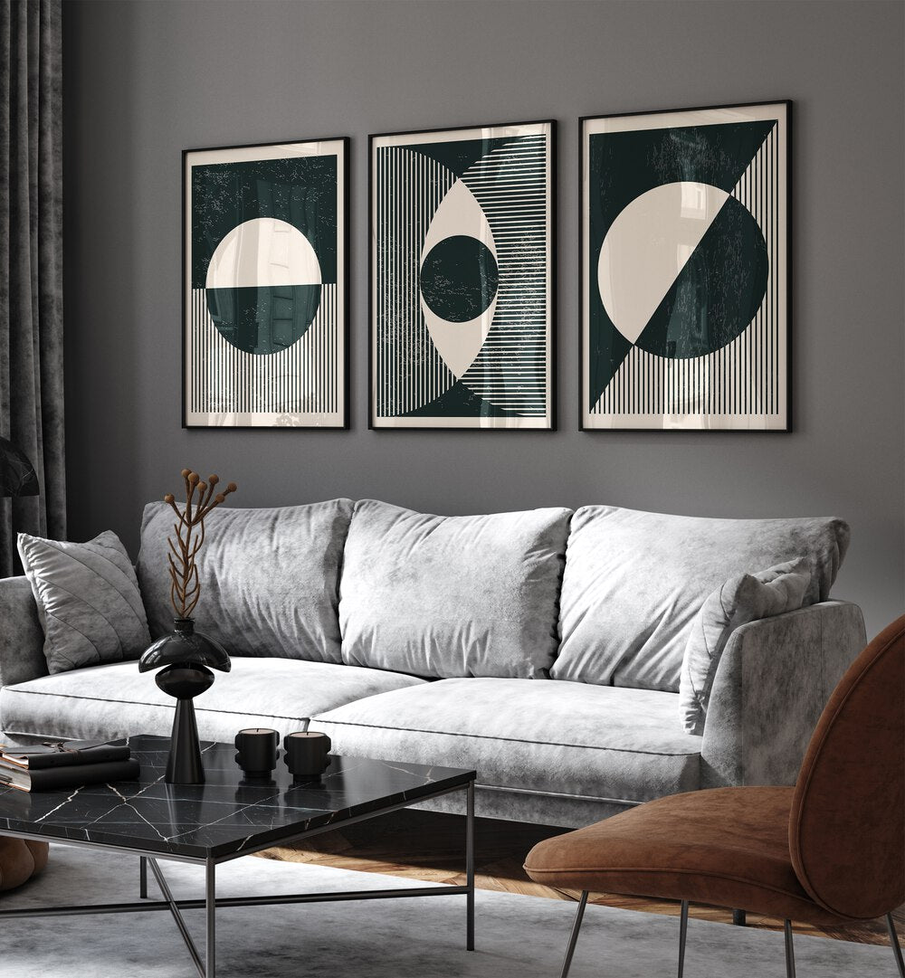 Stylish BLACK AND WHITE PLANETS SET, SET OF 3 PAINTINGS, perfect for enhancing your living space's celestial vibe.