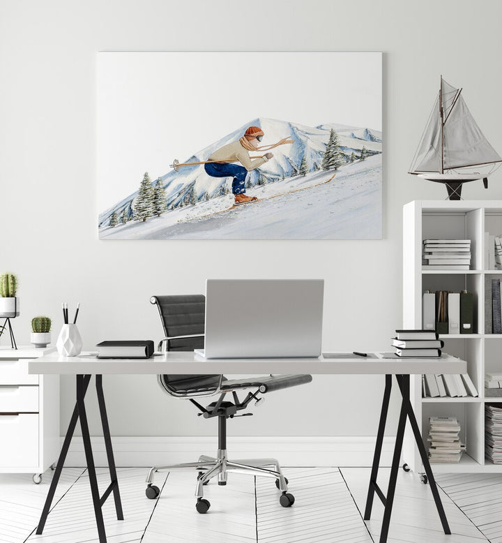 Stylish PARADOXICA, SPORTS POSTERS showcasing a skier, perfect for luxury home decor and artistic flair.