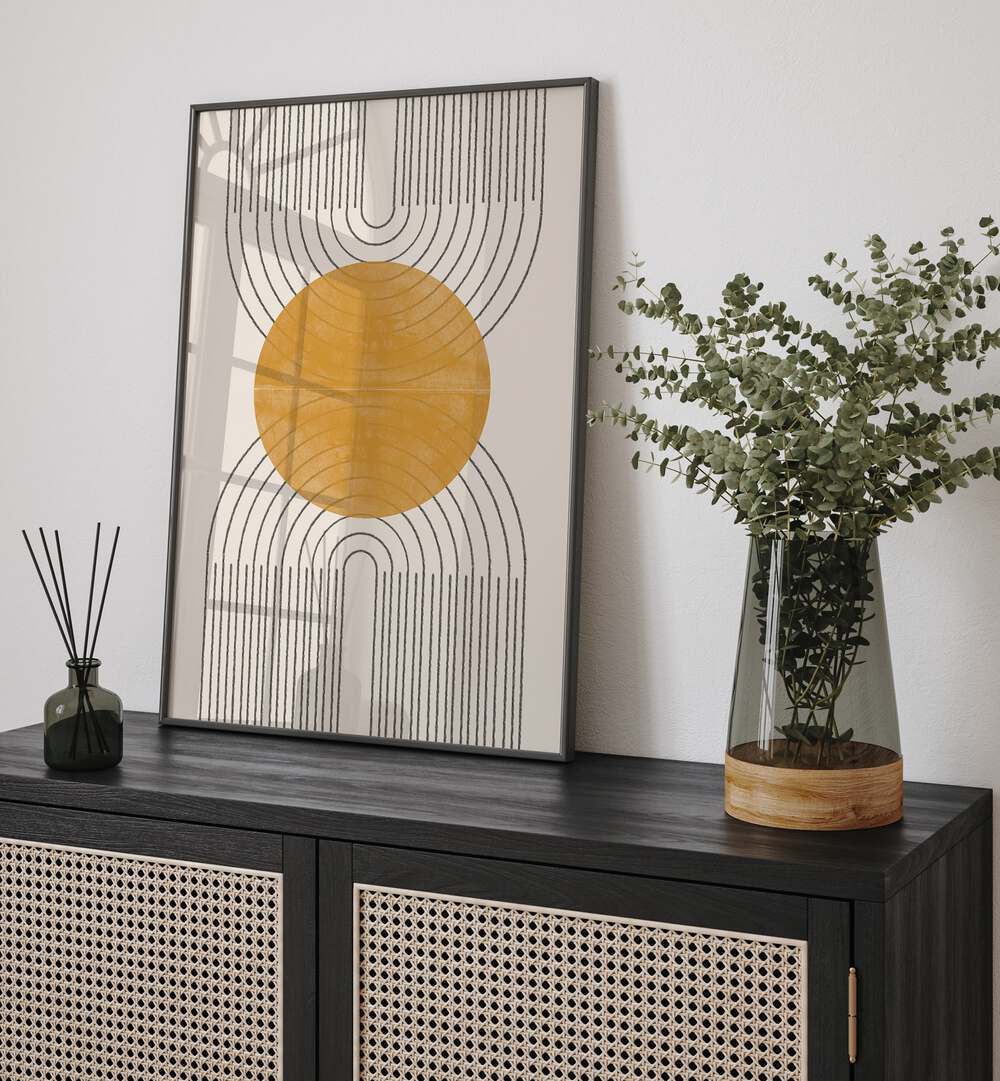 Enhance your decor with the PERFECT POINT YELLOW, BOHO ART PAINTINGS, showcasing vibrant bohemian style.