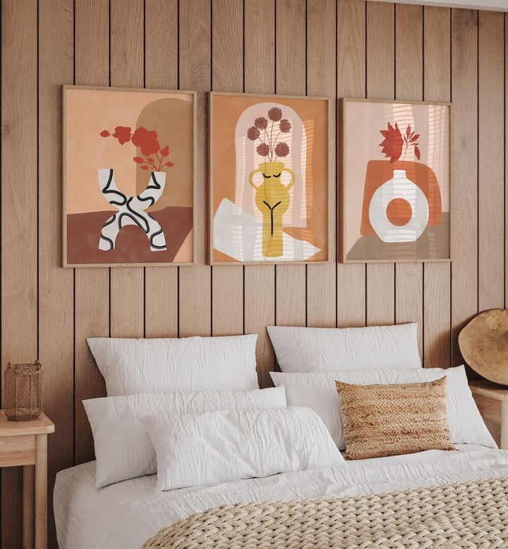 Transform your space with the CERULEAN BLISS SET, SET OF 3 PAINTINGS, featuring soothing cerulean tones and modern art.