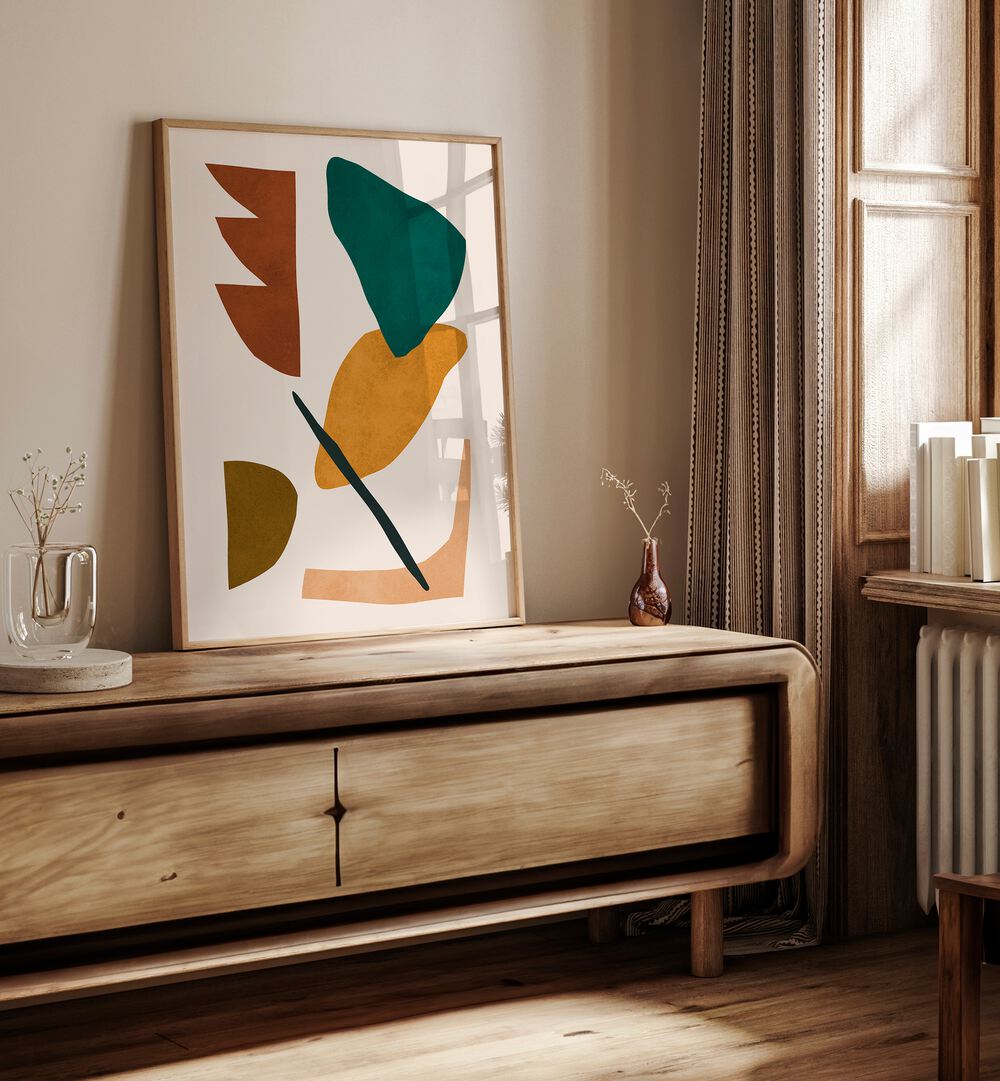 Stylish interior featuring EXPRESSIVE, BOHO ART PAINTINGS that enhance creativity and artistic potential.
