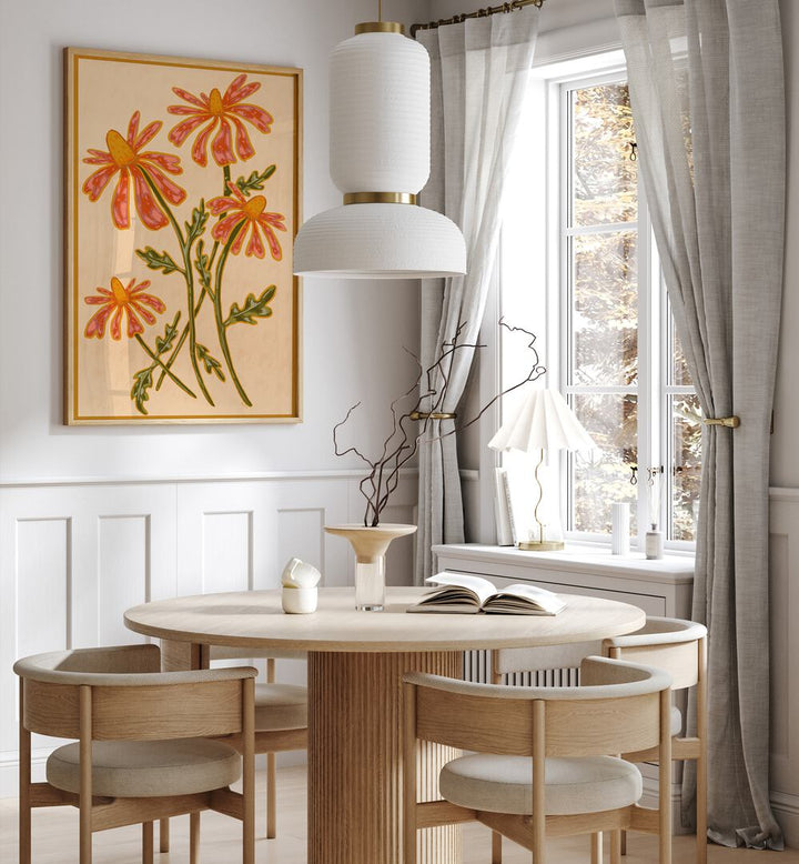 Brighten your space with PETALS IN BLOOM, FLORAL FLOWER PAINTINGS showcasing vibrant flowers in a modern setting.