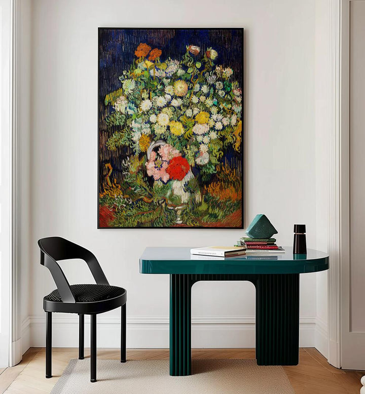 BOUQUET OF FLOWERS IN A VASE (1890) ,  VINTAGE PAINTINGS