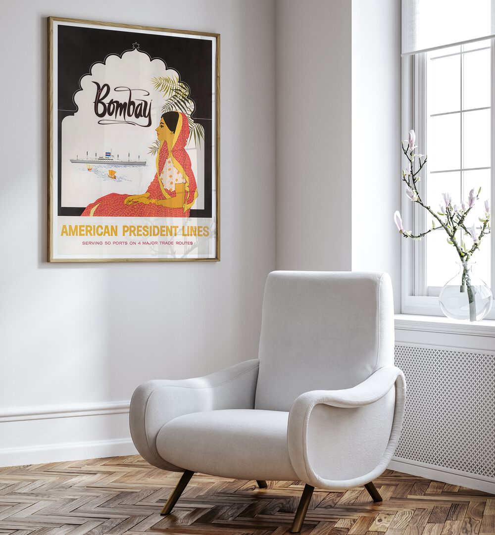 Elegant BOMBAY Vintage Travel Posters enhance your space with nostalgic charm and vibrant aesthetics. Perfect decor choice!