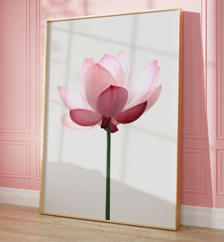 Elegant LOTUS FLOWER in a stunning floral painting, perfect for enhancing any space with tranquility. Ideal for decor.