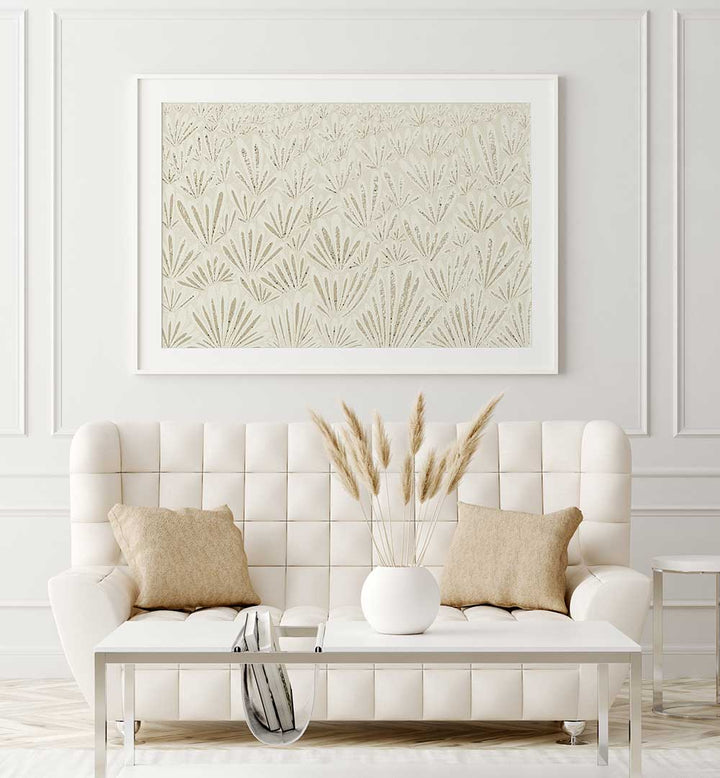 Stylish living room featuring CALMING ESSENTIALS I, PATTERN ART PRINTS that enhance tranquility and artistry.