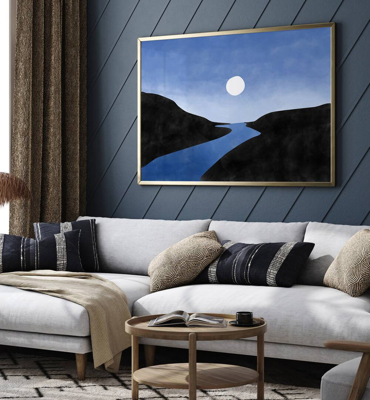 Transform your space with "BLUE VALLEY I, LANDSCAPE PAINTINGS" by Elena Ristova, showcasing serene nature beauty.