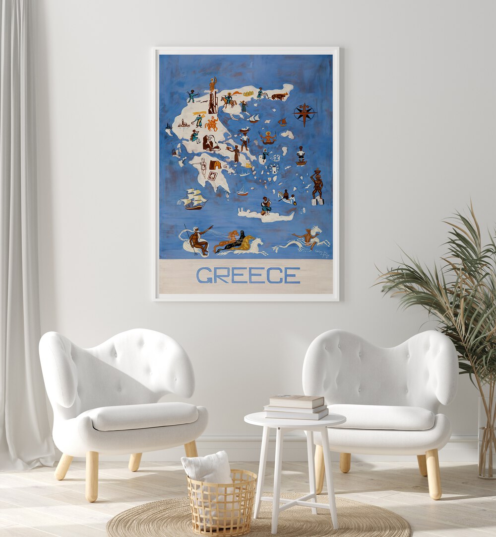 Stylish GREECE III, VINTAGE TRAVEL POSTERS showcasing Greek islands' beauty, perfect for transforming your space.