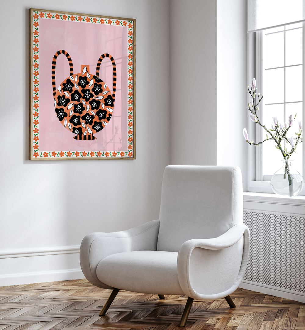 Stylish BOTANICAL VASE, FLORAL FLOWER PAINTINGS by Elena Ristova enhance any space with vibrant floral elegance.