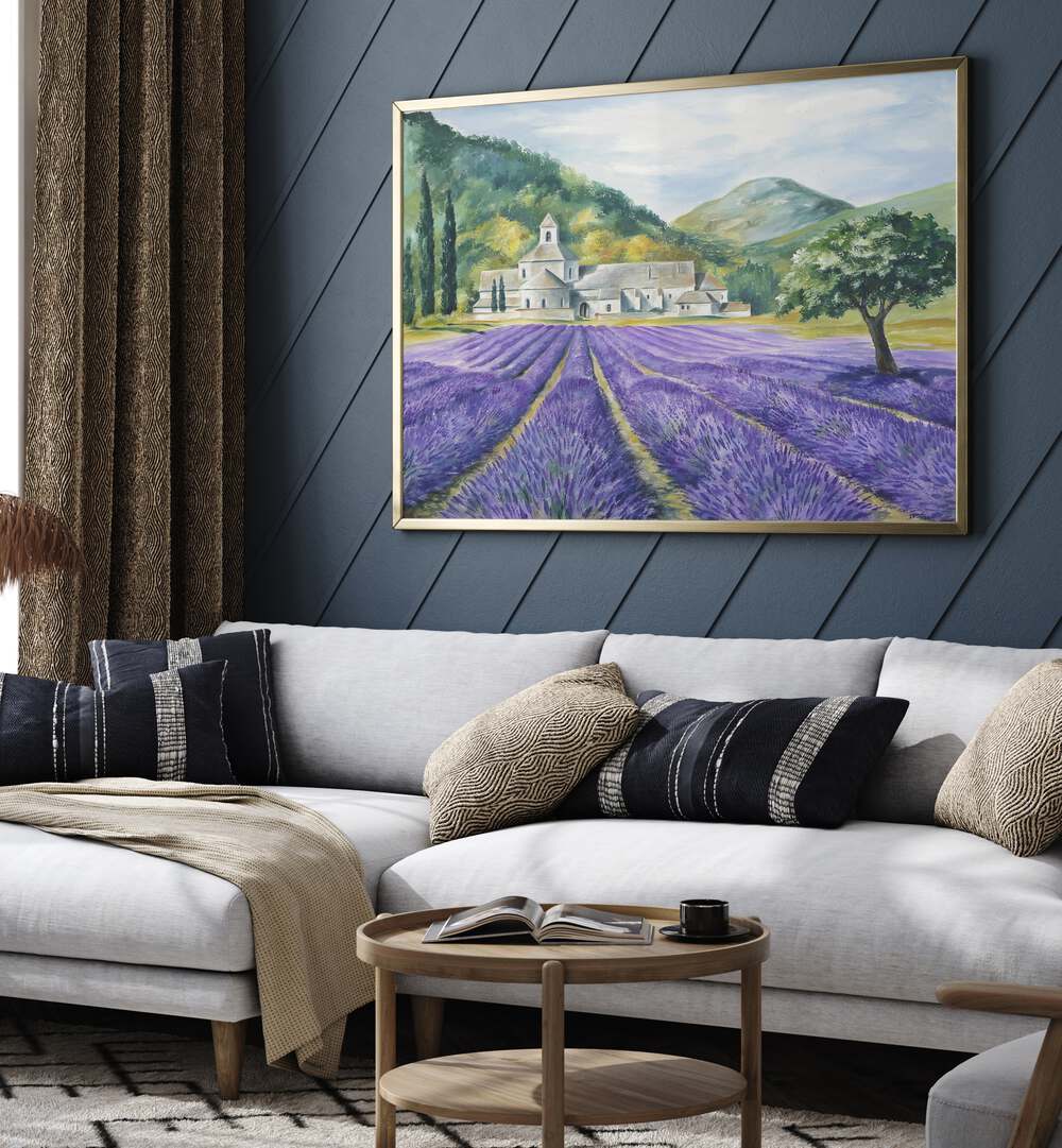 Breathe in tranquility with LAVENDER FIELD SERENITY, LANDSCAPE PAINTINGS, perfect for enhancing any space.