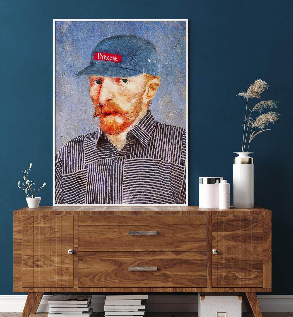 Hipster Vincent altered art prints by Dikhotomy showcase a modern twist on classic aesthetics for art lovers.
