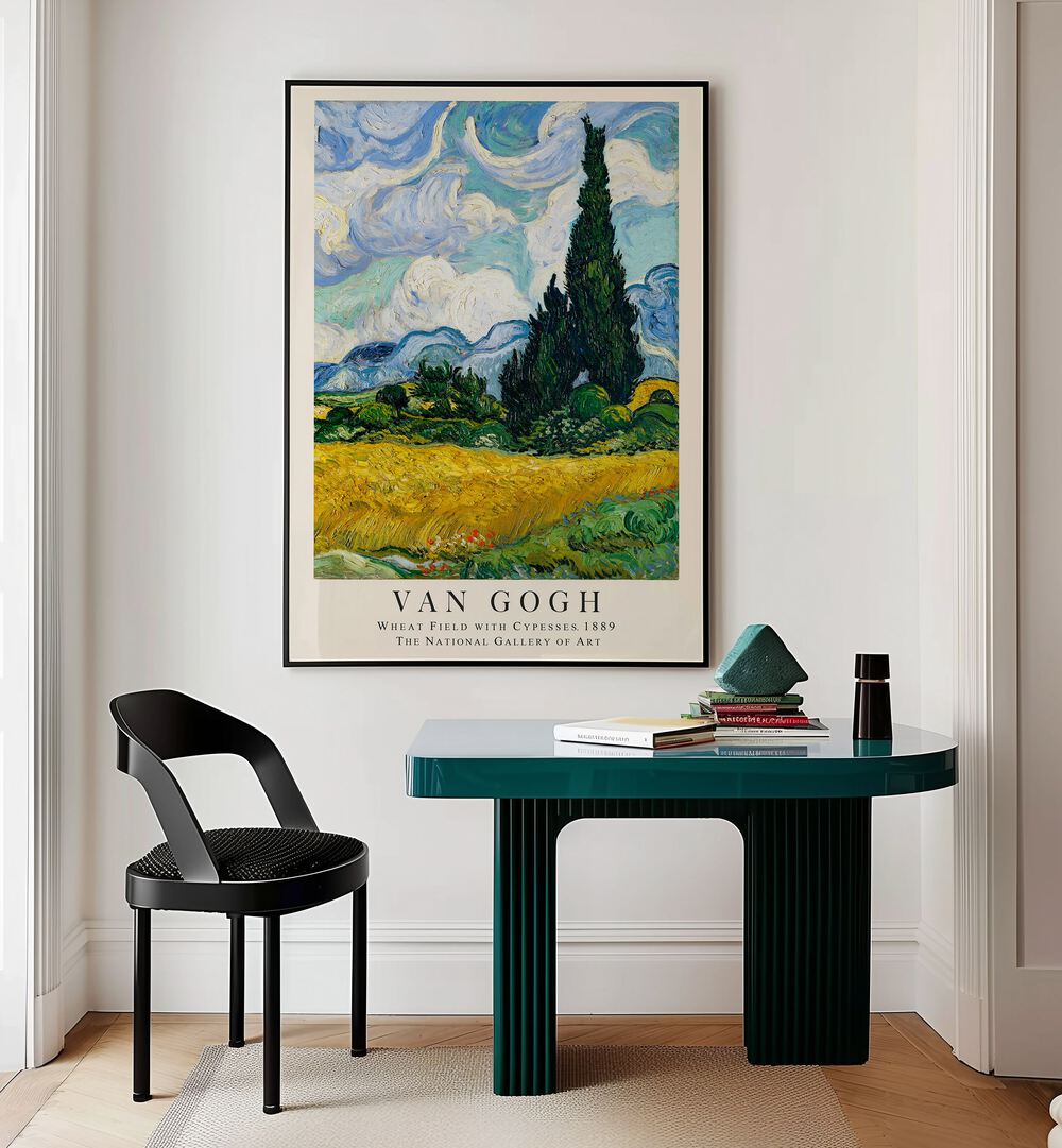 WHISPERS OF THE HARVEST : VAN GOGH'S WHEAT FIELD WITH CYPRESSES - 1889, VINTAGE PAINTINGS