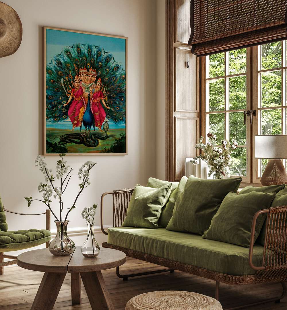 MURUGAN , INDIAN ART PAINTINGS