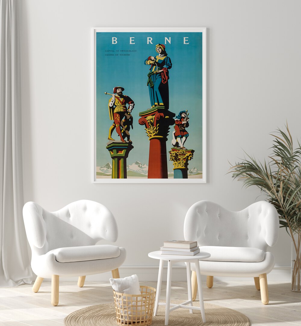 Decorate your space with BERNE, VINTAGE TRAVEL POSTERS, capturing the nostalgia of classic Swiss tourism.