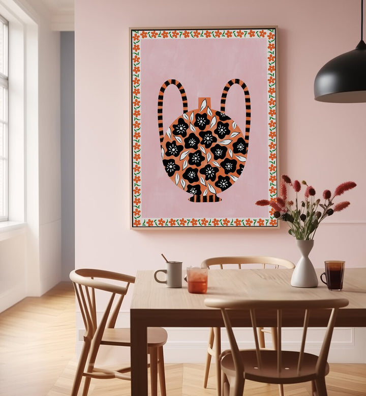 Vibrant BOTANICAL VASE, FLORAL FLOWER PAINTINGS by Elena Ristova adds elegance and charm to your living space.