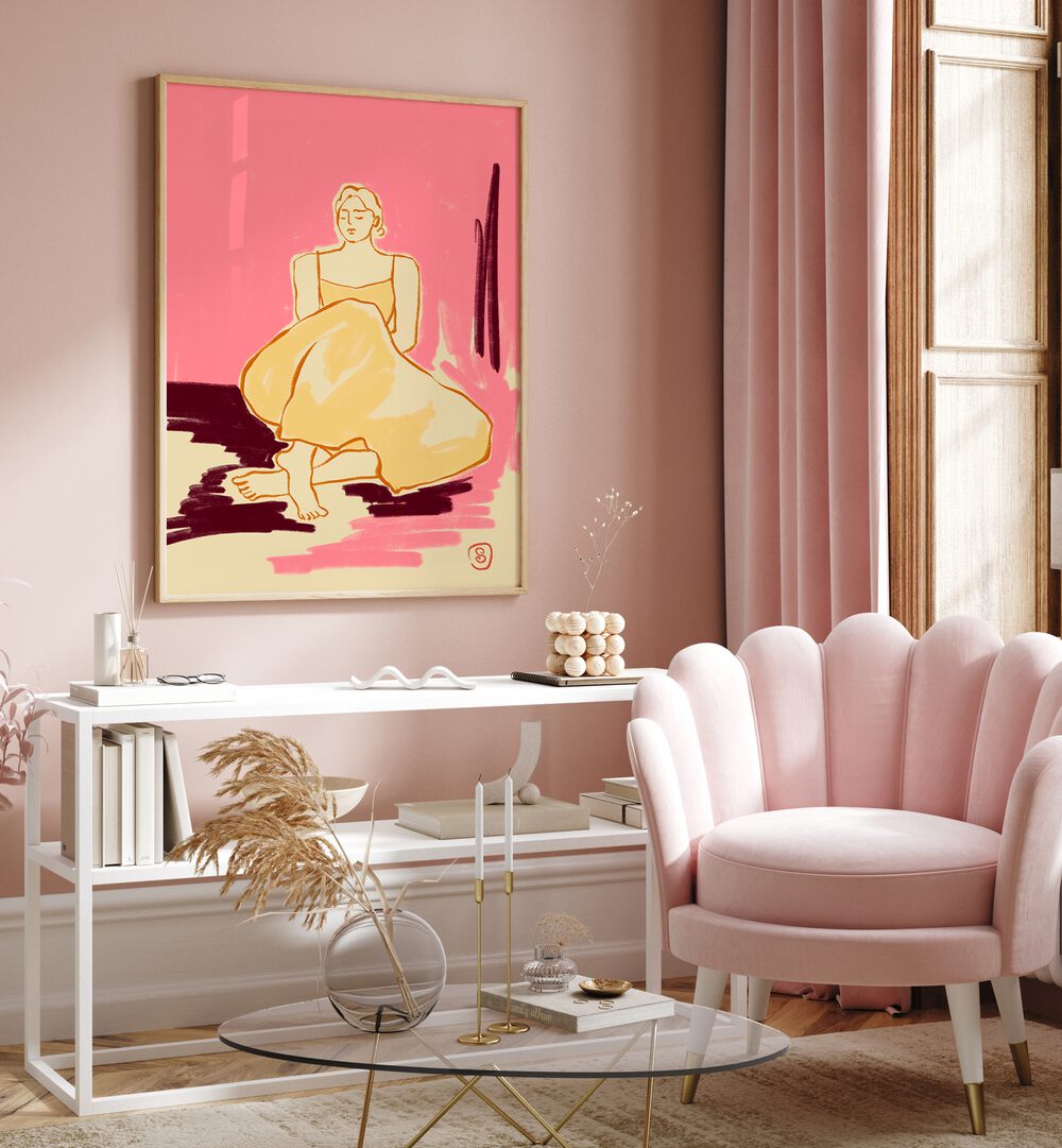 Vibrant PINK DREAM art print enhances modern interiors with bold colors and energy, perfect for any wall.