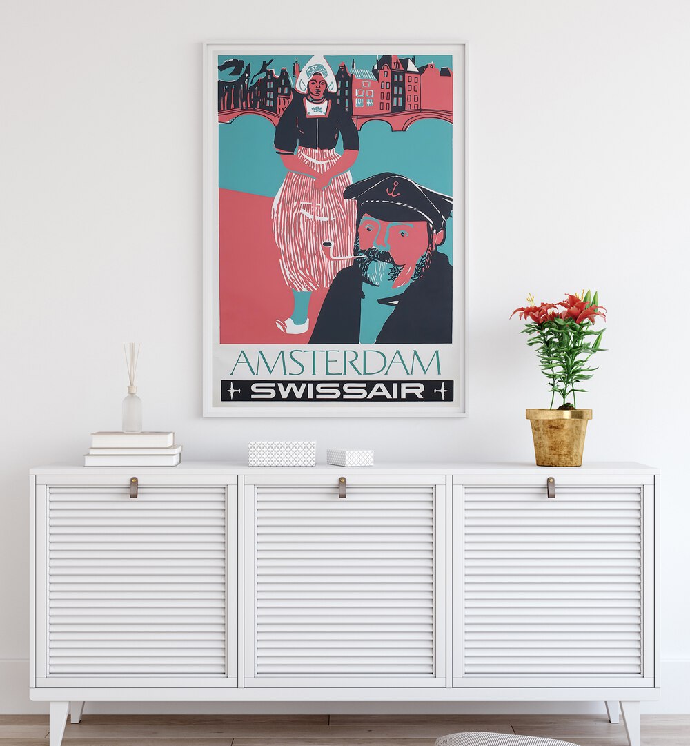 Transform your space with AMSTERDAM II, VINTAGE TRAVEL POSTERS showcasing Amsterdam's vibrant culture and architecture.