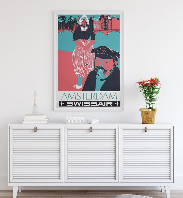Transform your space with AMSTERDAM II, VINTAGE TRAVEL POSTERS showcasing Amsterdam's vibrant culture and architecture.