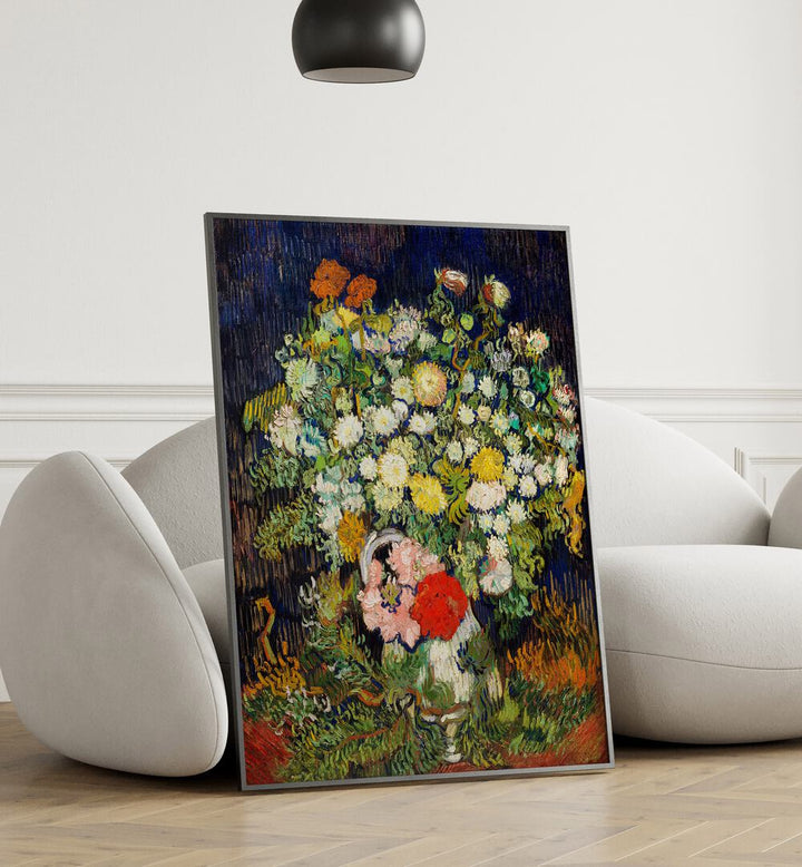 BOUQUET OF FLOWERS IN A VASE (1890) ,  VINTAGE PAINTINGS