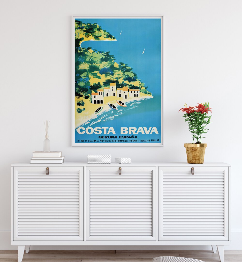 Costa Brava Vintage Travel Posters showcase the Mediterranean charm, perfect for enhancing any living space.