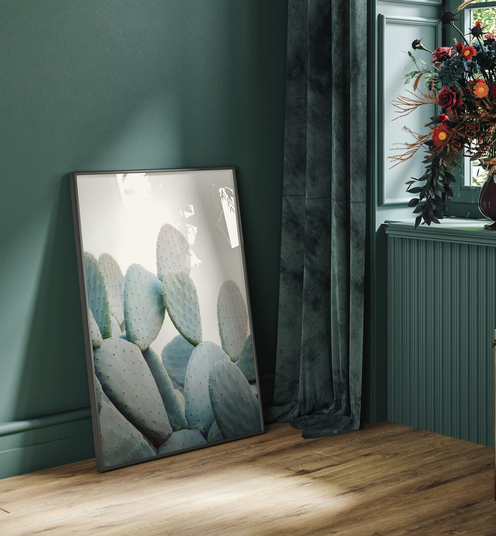 Vibrant PASTEL CACTI and FLORAL FLOWER PAINTINGS enhance modern home decor with a touch of desert charm.