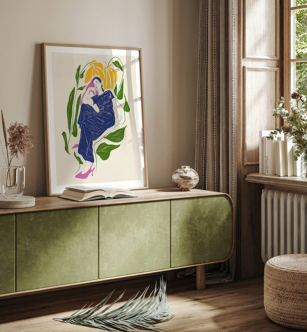 Transform your space with QUIET IN GARDEN, VIBRANT art print, blending tranquility and vibrant energy beautifully.