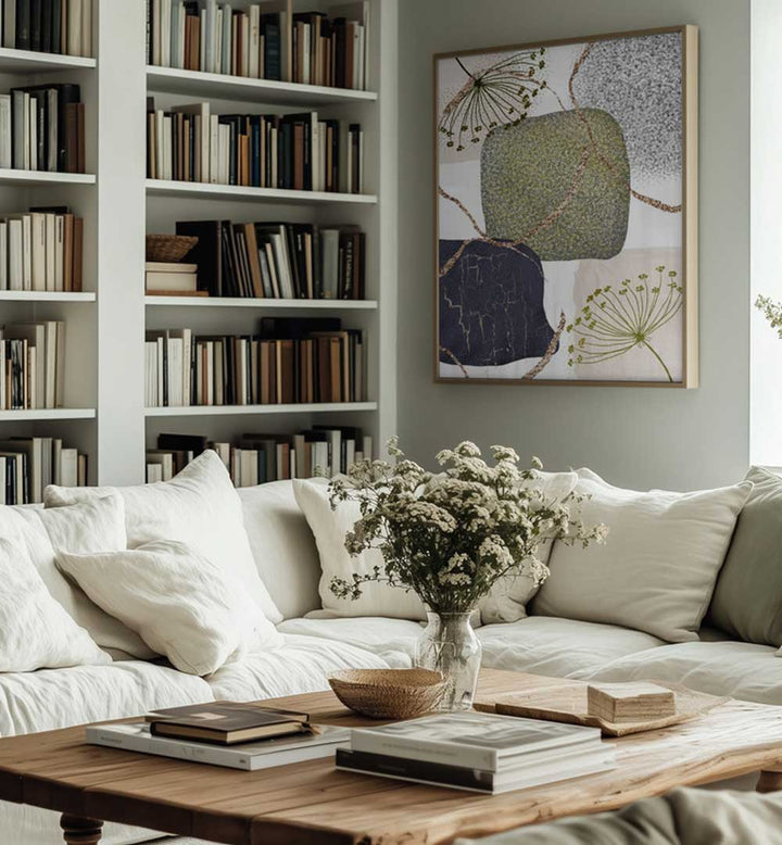 GREEN GREY II , BOHO ART PAINTINGS