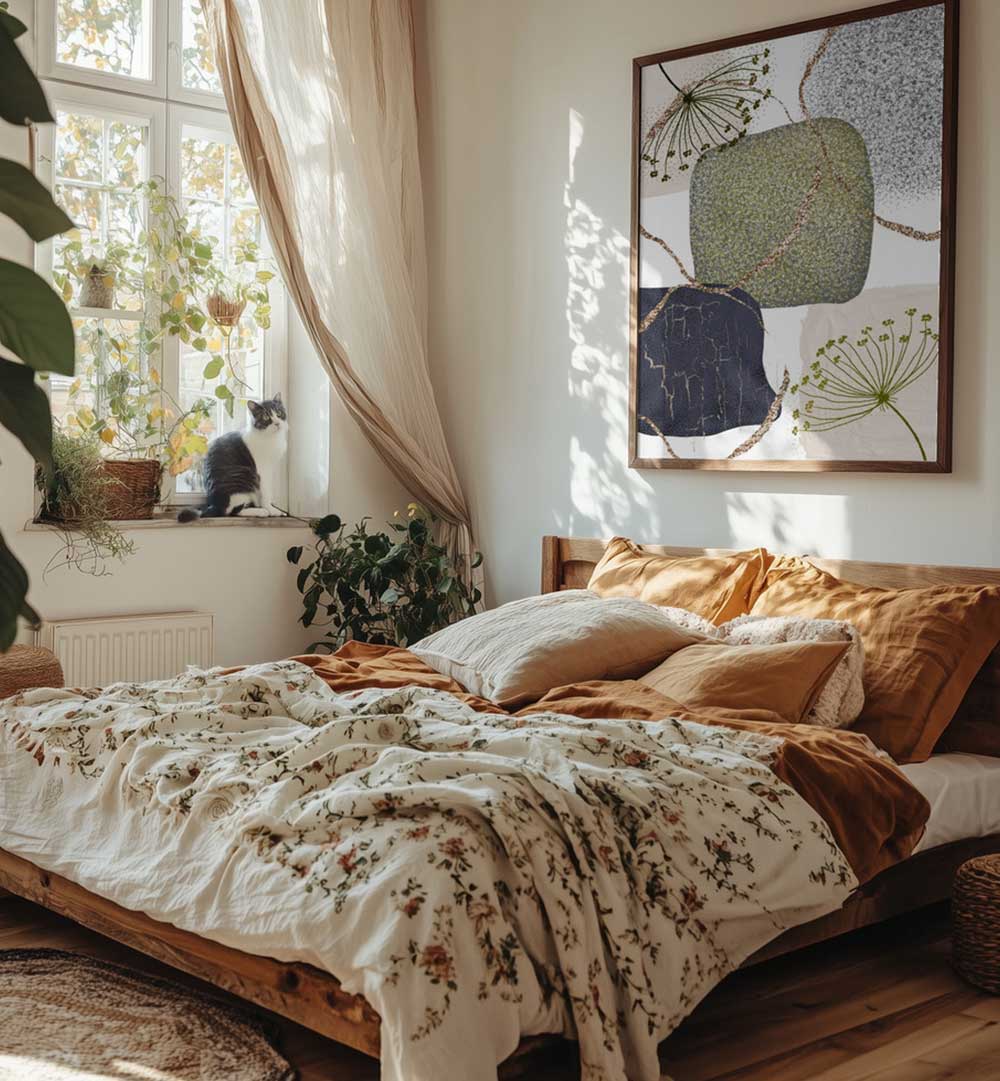 GREEN GREY II , BOHO ART PAINTINGS