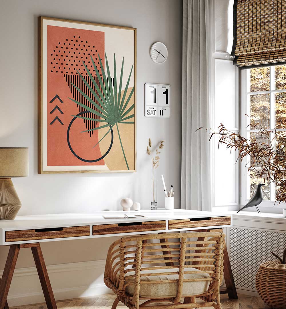 GEOMETRIC OASIS , BOHO ART PAINTINGS