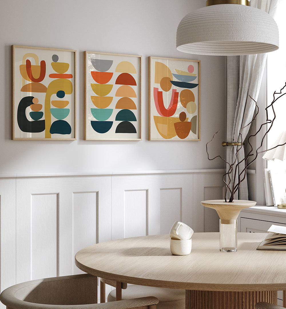 COLORFORM TRIO , SET OF 3 PAINTINGS