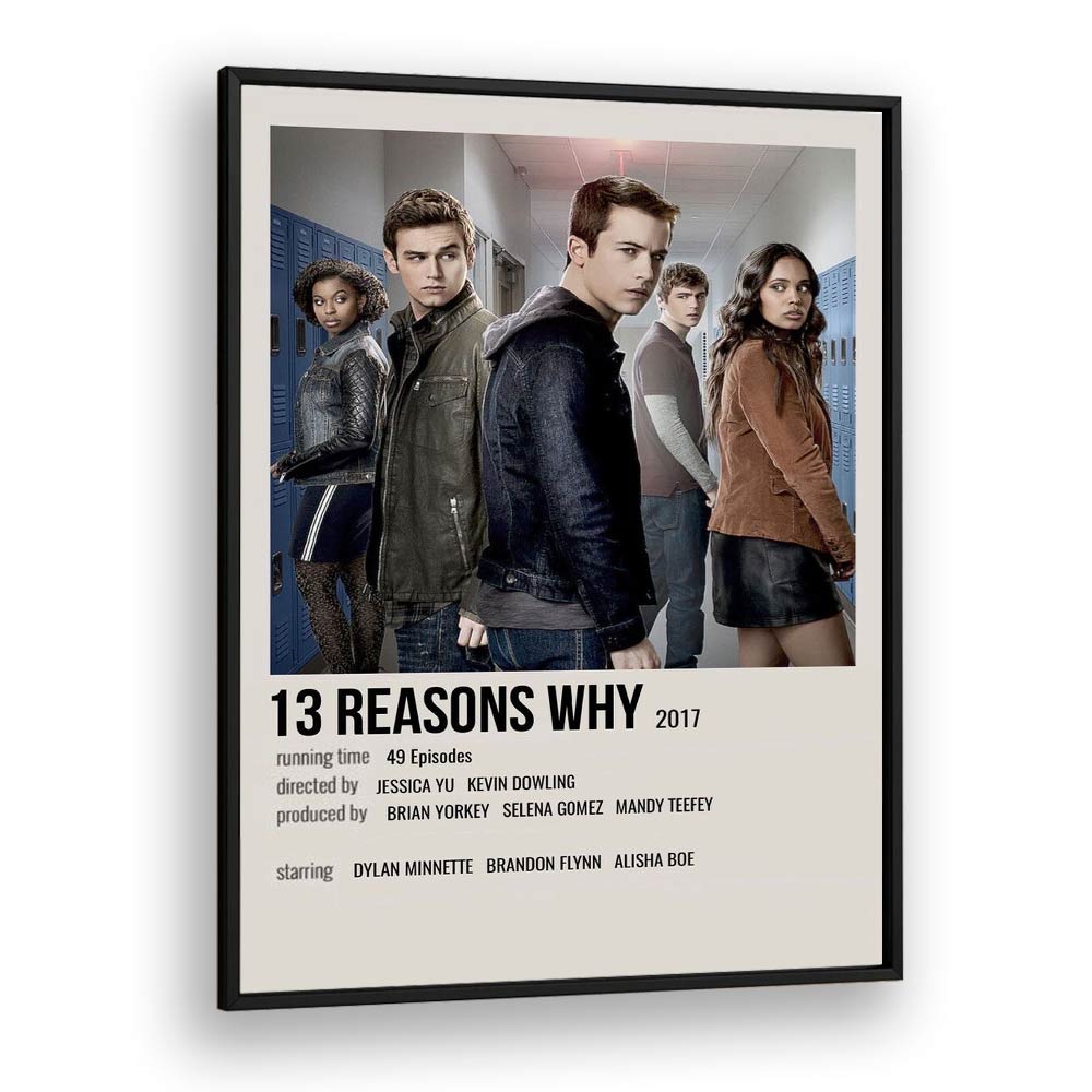 Discover the powerful essence of "13 REASONS WHY (2017), MOVIE POSTERS" in a sleek black frame, perfect for any space.