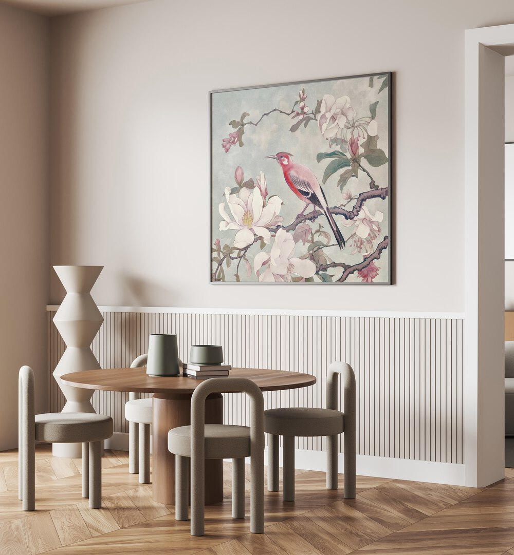 Chinoiserie Bird IV, Animal Paintings: vibrant wildlife art enhancing your spring decor by Andrea Haase.