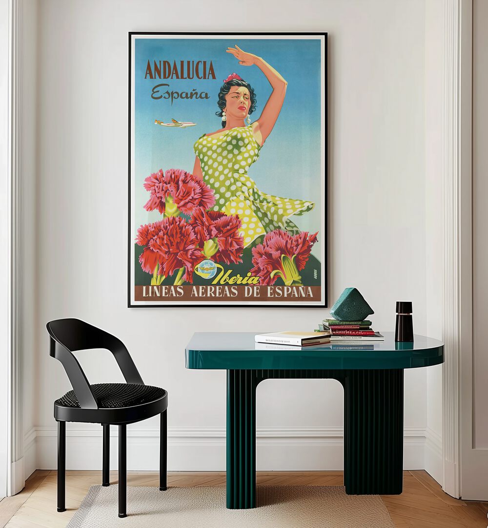 Colorful ANDALUCIA ESPANA VINTAGE TRAVEL POSTERS showcasing southern Spain's charm and vibrant culture. Perfect for decor!