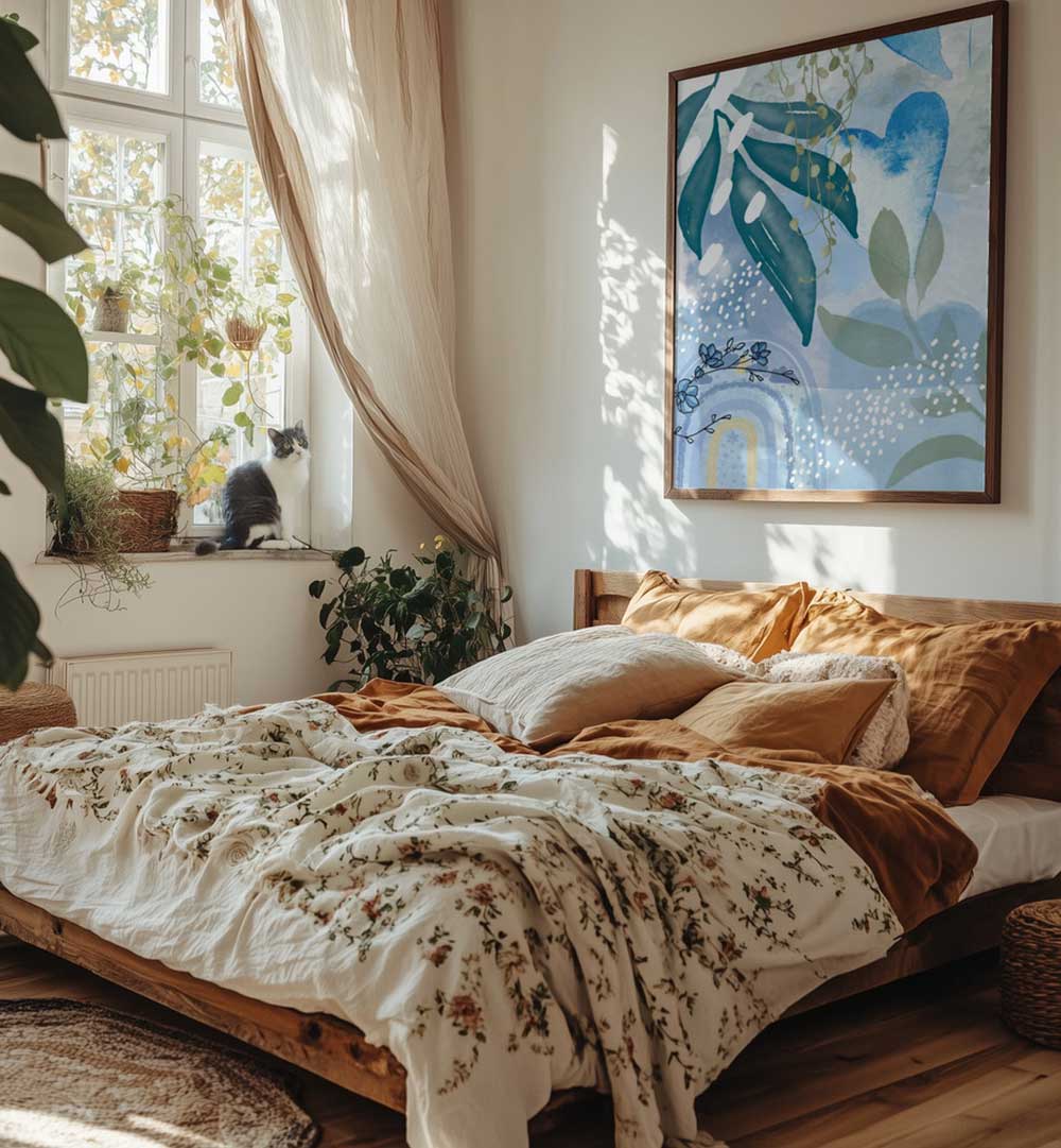 ICEBERG BLUE I , FLORAL FLOWER PAINTINGS