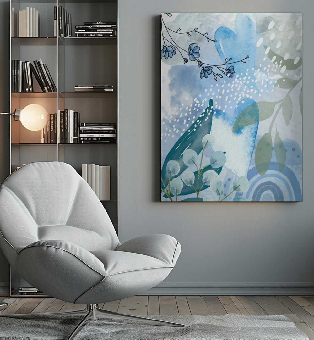 ICEBERG BLUE II , FLORAL FLOWER PAINTINGS