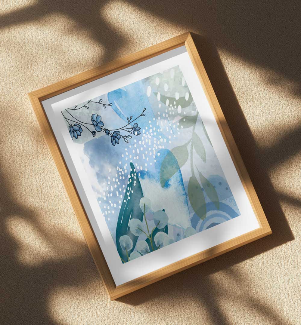 ICEBERG BLUE II , FLORAL FLOWER PAINTINGS