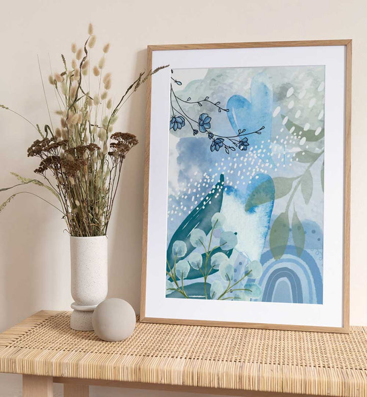 ICEBERG BLUE II , FLORAL FLOWER PAINTINGS