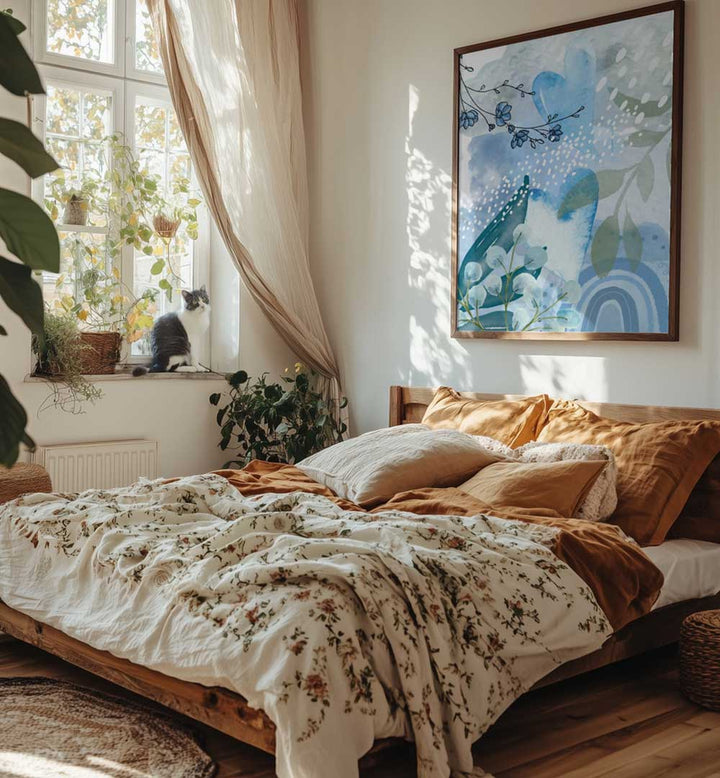 ICEBERG BLUE II , FLORAL FLOWER PAINTINGS