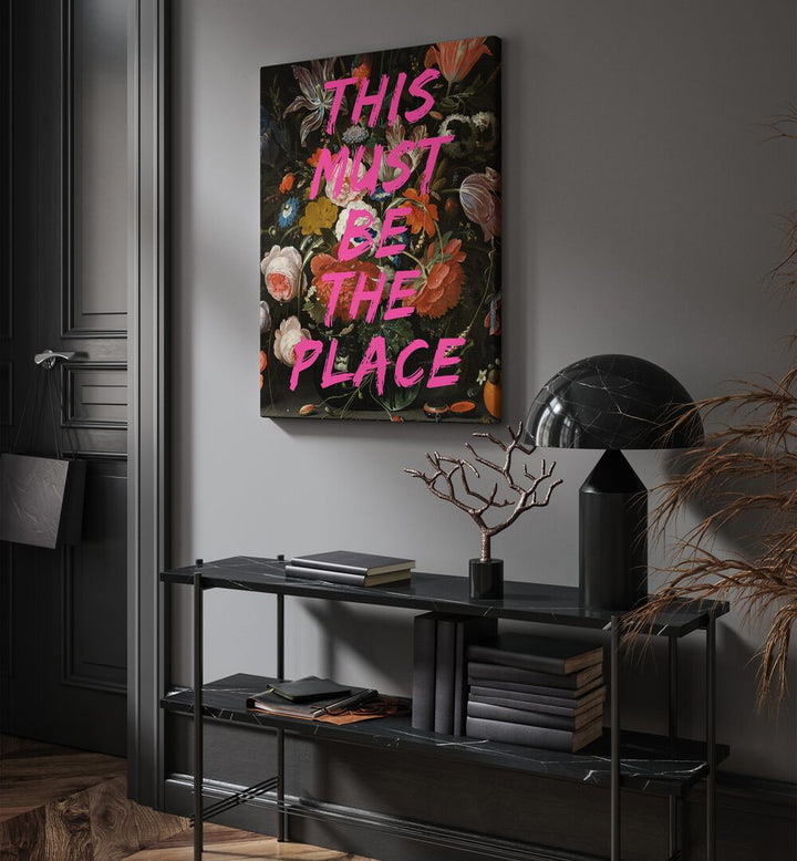 Elevate your space with THIS MUST BE A PLACE, ALTERED ART PRINTS by The Art Concept, featuring vibrant floral design.