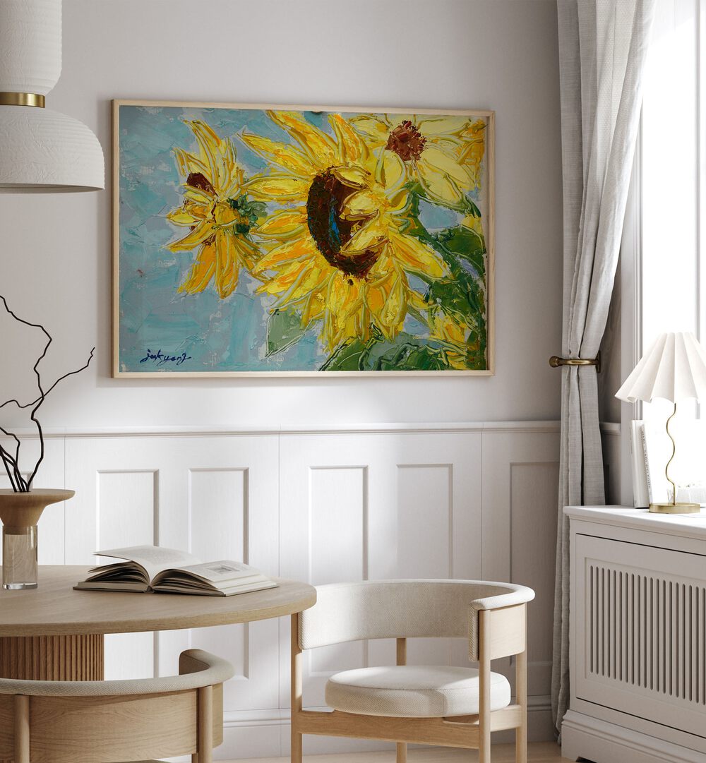 Bright and cheerful SUN FLOWER CANVAS, FLORAL FLOWER PAINTINGS to enhance your home decor with vibrant colors.