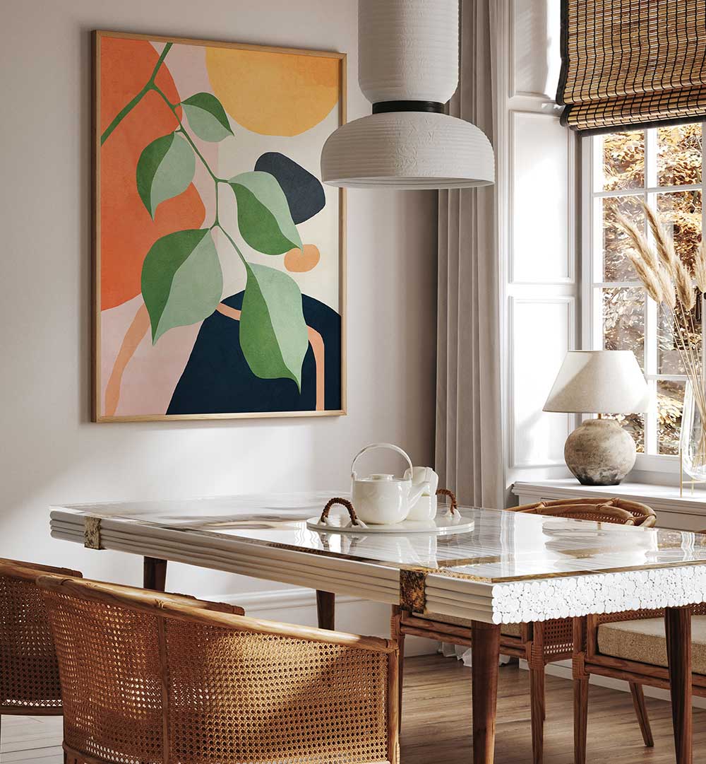 LEAFY ABSTRACTION , BOHO ART PAINTINGS