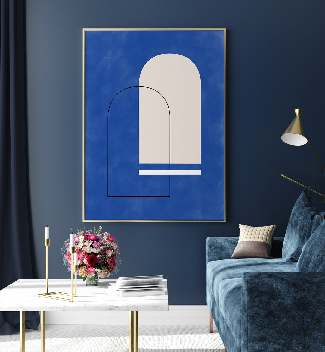 Blue Arches, geometric art prints by Elena Ristova, add a stunning pop of color and creativity to any space.