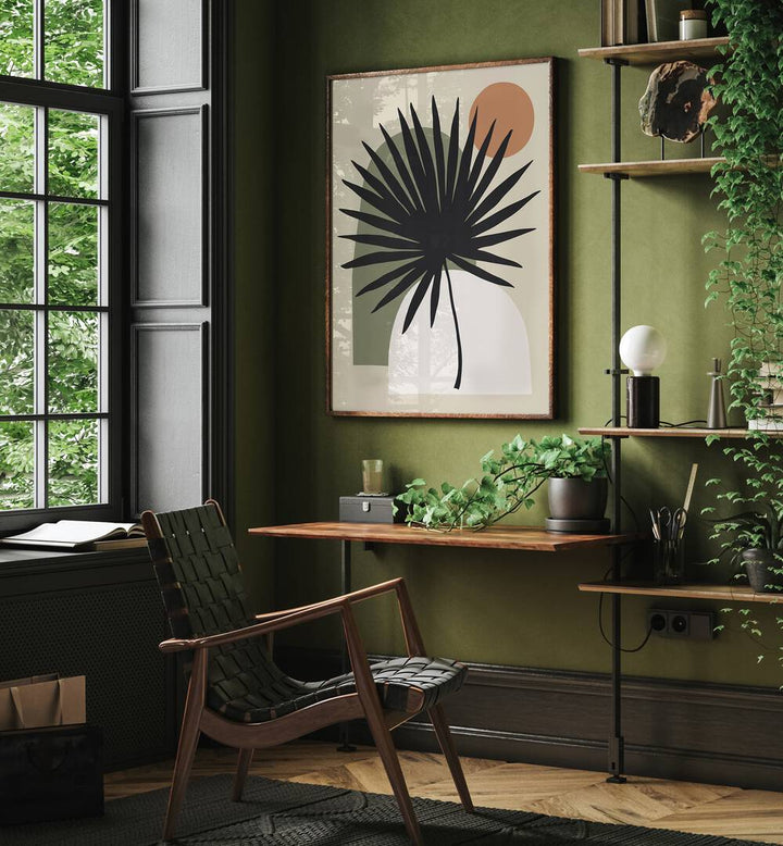 Stylish room featuring COMPOSITION V, BOHO ART PAINTINGS, blending nature's beauty with modern decor elegance.