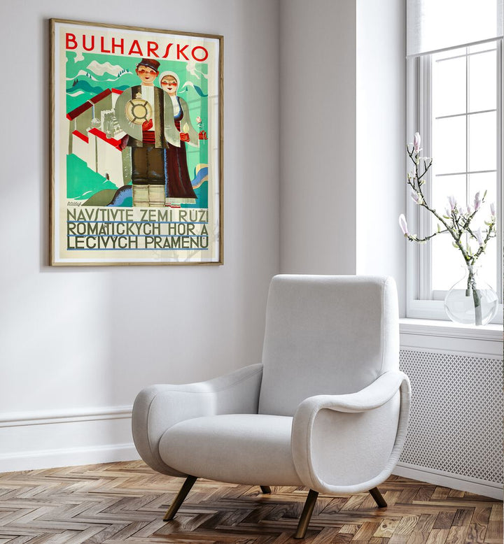 BULHARSKO, VINTAGE TRAVEL POSTERS showcase Bulgaria's charm and rich history in a stunning vintage design.