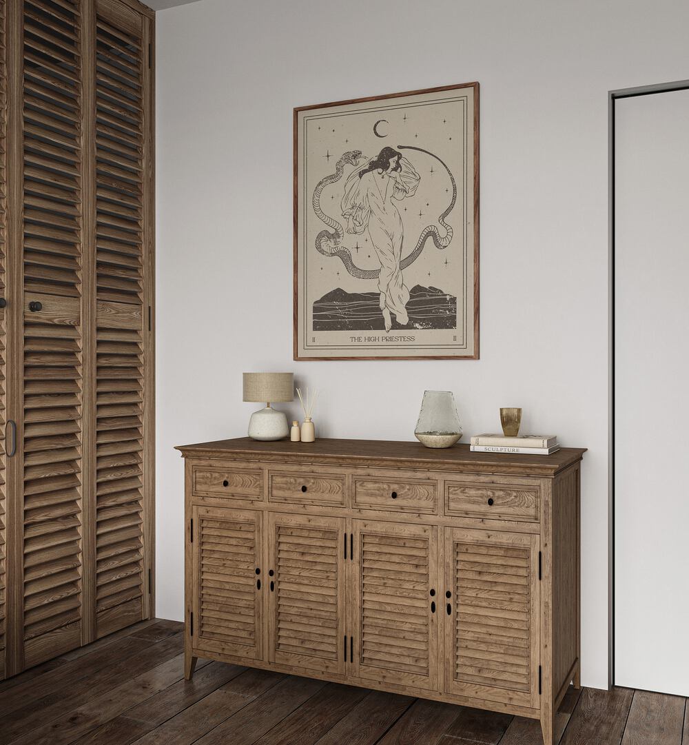 Elevate your decor with THE HIGH PRIESTESS, ZODIAC poster, blending astrology and mystique in your home.